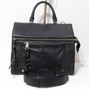 Rebecca Minkoff "Jane" Black Leather Satchel Cross Body Shoulder Handbag Purse